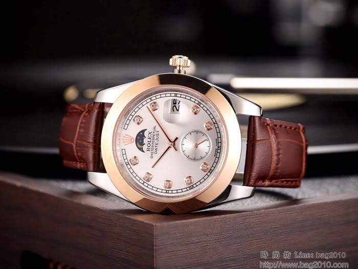 ROLEX勞力士 男士腕表 經典熱賣 高雅品位 全自動機械機芯 真皮錶帶 百搭款手錶  wssb4751